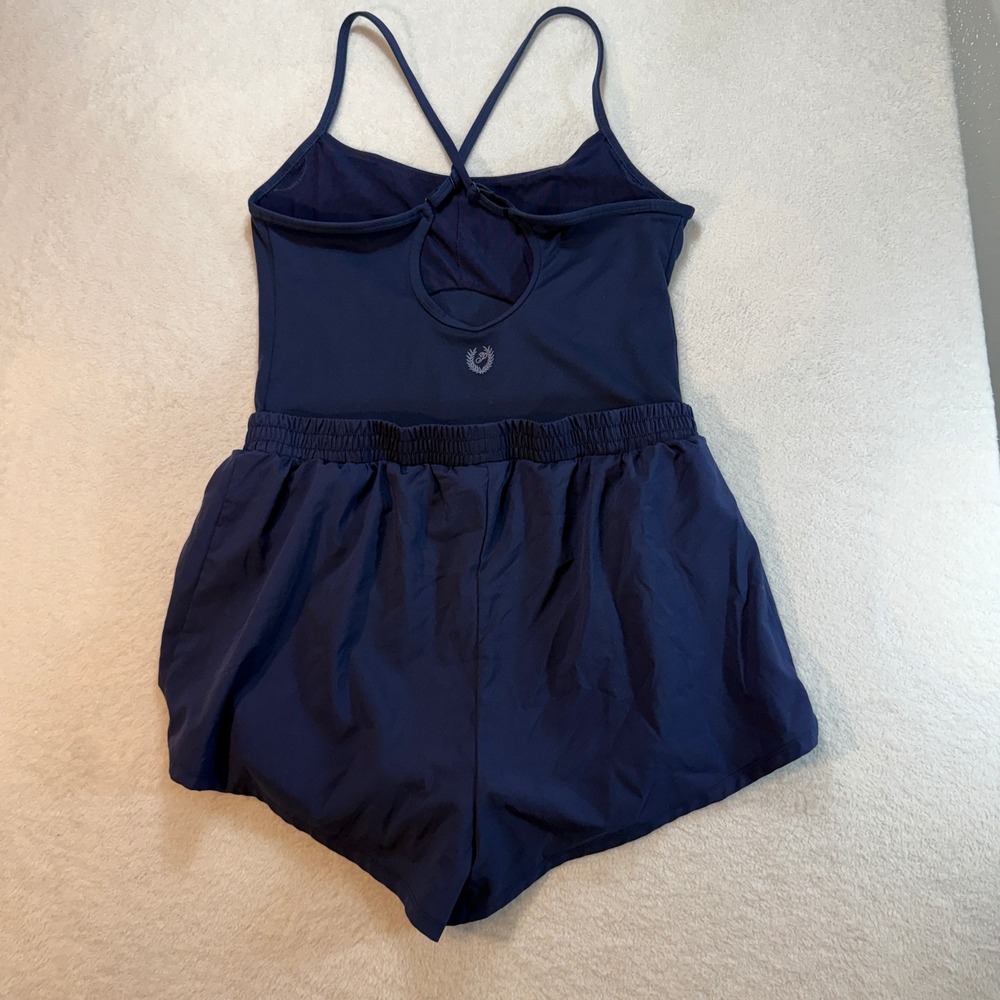 Victorias Secret PINK Corset Active Romper Navy Blue Large Athletic Shorts Dress - Picture 8 of 9